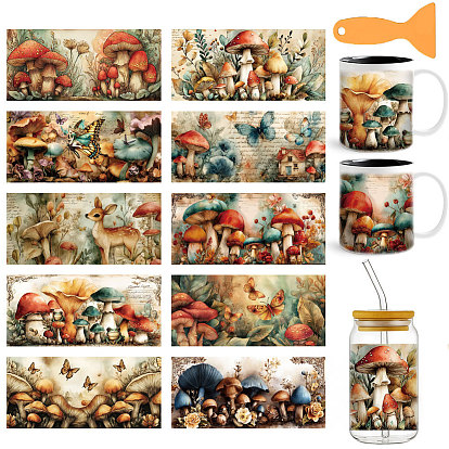 10шт. 10 стили ПВХ термотрансферная бумага для самостоятельного использования, для чашки УФ-сублимации