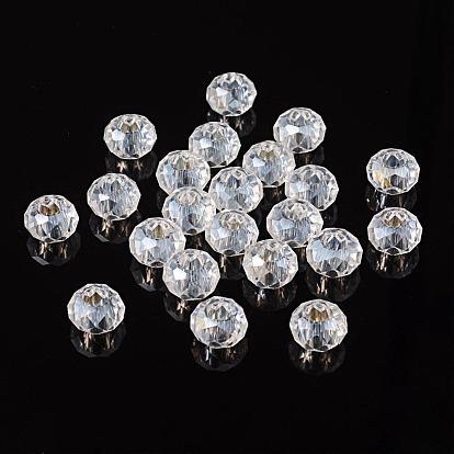 Perles européennes en cristal faites à la main, Perles avec un grand trou   , imitation autrichien, facette, rondelle