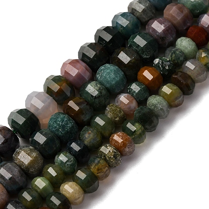 Природного индийского агата бисер нитей, граненые, тыква