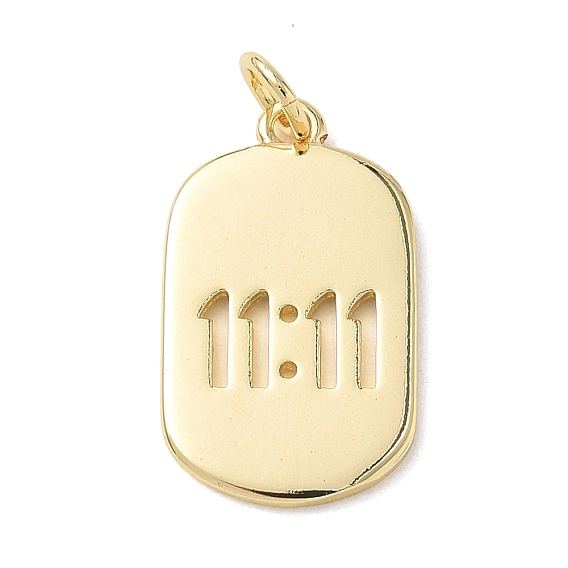 Латунные подвески, прямоугольник с номером 11:11 подвески, стойки покрытие, долговечный, без кадмия и без свинца