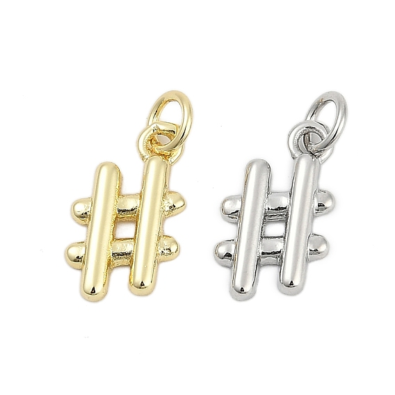 Латунные подвески, хэштег амулеты, долговечный, стойки покрытие, без свинца и без кадмия, с целью перехода в кольце