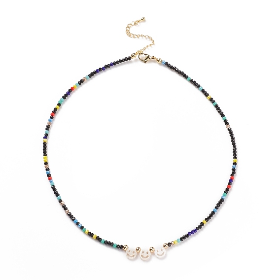 Shell Smiling Face & Glass Beaded Necklace for Women