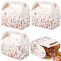 12Pcs 2 Styles Floral Printed Portable Paper Candy Gift Tote Boxes, Rectangle