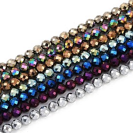 Electroplated Synthetic Non-magnetic Hematite Beads Strands, Faceted, Round