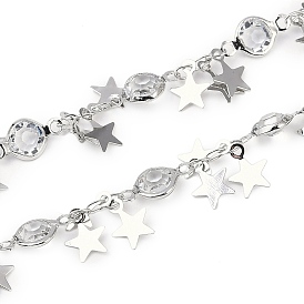 Цепи ручной работы из латуни и стекла, для ожерелья браслеты решений, долговечный, пайки, с катушкой, звезда