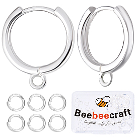 20pcs boucles d'oreilles créoles en laiton, avec 20 anneaux de saut pcs, sans nickel
