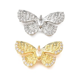 Звенья из латуни с прозрачным кубическим цирконием, без кадмия, без никеля и без свинца, бабочка