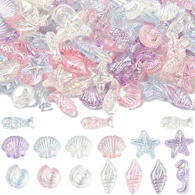 832шт. 4 цвета, прозрачные акриловые бусины на морскую тематику, разнообразные
