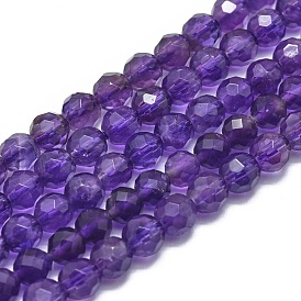 Natürlichen Amethyst Perlen Stränge, facettiert, Runde