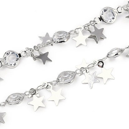 Цепи ручной работы из латуни и стекла, для ожерелья браслеты решений, долговечный, пайки, с катушкой, звезда