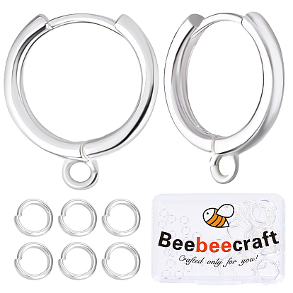 20pcs boucles d'oreilles créoles en laiton, avec 20 anneaux de saut pcs, sans nickel