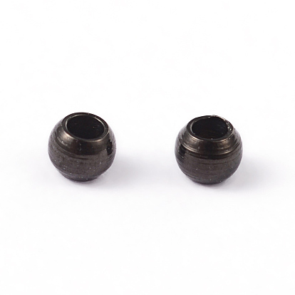 Round Ion Plating(IP) 304 Stainless Steel Spacer Beads, 2x1.5mm, Hole: 1mm