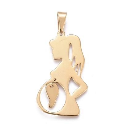 Mother's Day Gift 304 Stainless Steel Pendants, Pregnant Woman