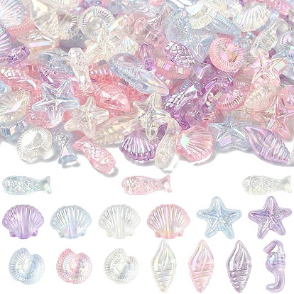 832шт. 4 цвета, прозрачные акриловые бусины на морскую тематику, разнообразные
