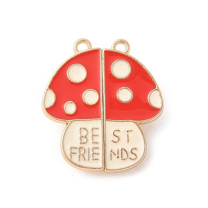 Подвески из сплава с красной эмалью, гриб лучший друг чары, с магнитным