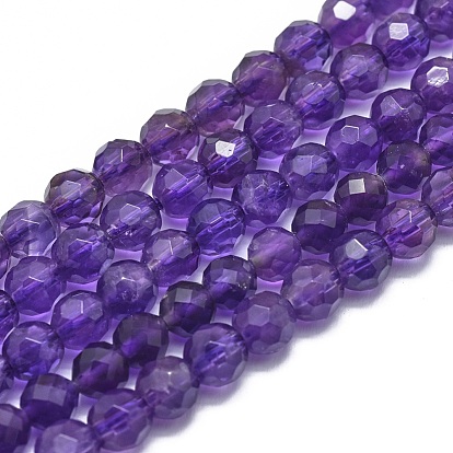 Natürlichen Amethyst Perlen Stränge, facettiert, Runde
