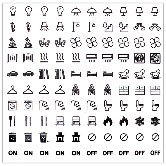 PVC Self-adhesive Stickers, for Switch Identification Stickers
