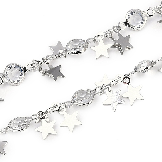 Цепи ручной работы из латуни и стекла, для ожерелья браслеты решений, долговечный, пайки, с катушкой, звезда