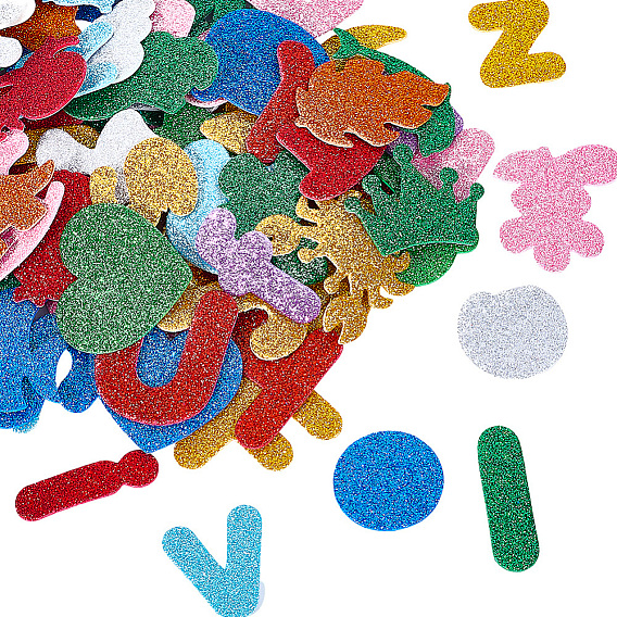 Самоклеящиеся пластиковые наклейки из эва, с блеском порошок, для праздничных декоративных подарков, разнообразные