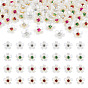 80piezas de cabujones de plástico, con diamantes de imitación y hierro, flor, dorado