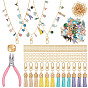 DIY-Lanyard-Bastelsets, einschließlich Messingringe, 304 Edelstahl Ringe springen, Emaille Anhänger Legierung, Legierung Drehverschlüsse, Quasten, Büroklammerketten aus Messing, Kohlenstoff-Stahl Schmuck Zange