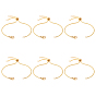 SUNNYCLUE 6Pcs Brass Slider Bracelets Makings, with Box Chains and Lobster Claw Clasps