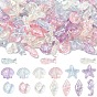 832Pcs 4 Colors Ocean Theme Transparent Acrylic Beads, Mixed Shapes
