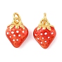 Латунь эмаль подвески, клубника прелести, долговечный, без свинца и без кадмия, с целью перехода в кольце