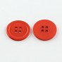 Пластиковые кнопки 4-отверстие, плоско-круглые, 22x2 мм, отверстие : 2 мм