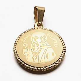 304 Stainless Steel Flat Round with San Benito Pendants