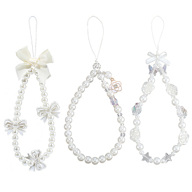 3 шт. 3 стили резиновые ремешки для мобильных телефонов с имитацией жемчуга, для мобильного телефона