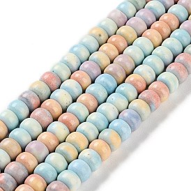 Brins de perles d'agate alashan arc-en-ciel naturel, teint, rondelle