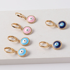 Double-sided Oil Drop Earrings with Blue Demon Eyes - Fashionable and Retro Ear Jewelry