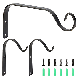 SUPERFINDINGS  Iron Wall Hanging Bracket Plant Hooks, with Iron Screws & Plastic Anchor Screws, for Garden, Bird Feeders, Planters, Lanterns, Wind Chimes