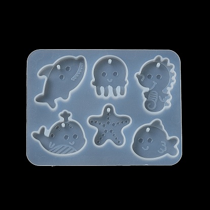 Starfish/Rabbit/Ice Cream Shape Pendant DIY Silicone Mold, Molds, Resin Casting Molds, for UV Resin, Epoxy Resin Craft Making