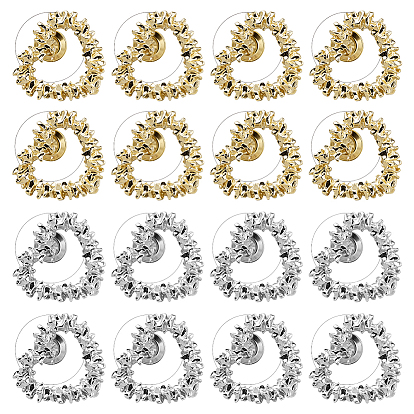 8 пары 2 цветные серьги-гвоздики из цинкового сплава, сердце