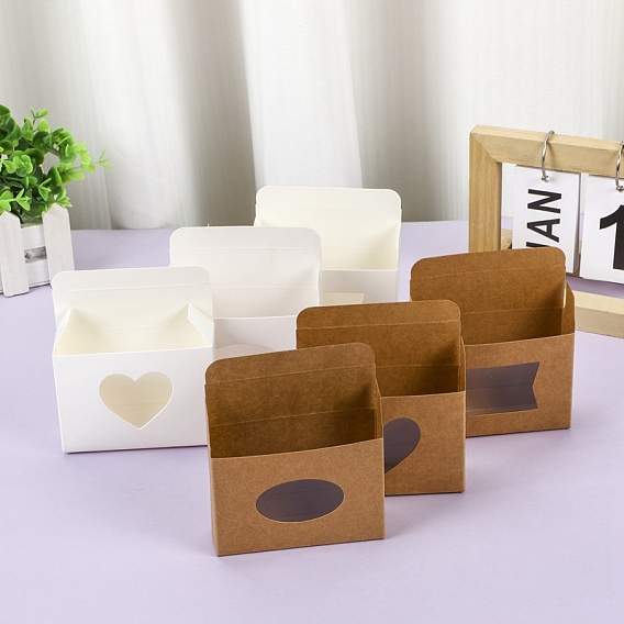 Бумажные упаковочные коробки с овальным видимым окном, прямоугольные