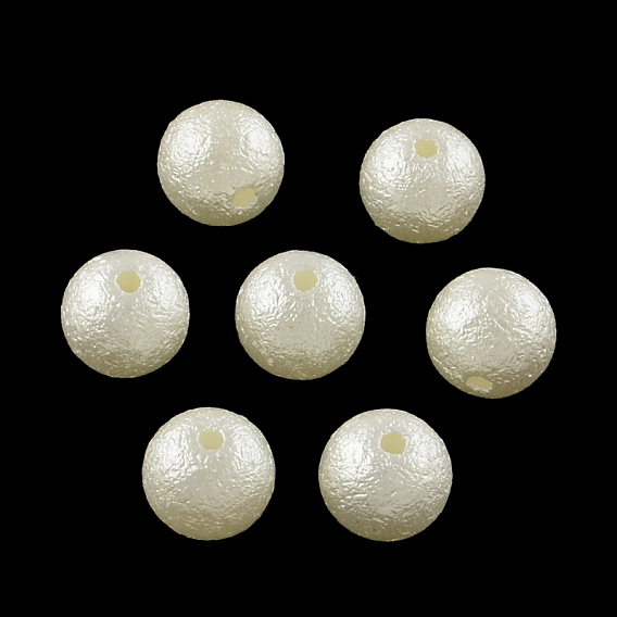 Matte Round ABS Plastic Imitation Pearl Beads, 8mm, Hole: 1mm, about 2000pcs/bag