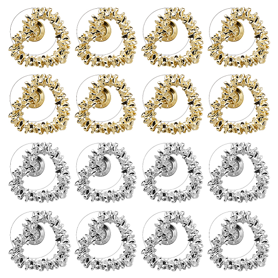 8 пары 2 цветные серьги-гвоздики из цинкового сплава, сердце