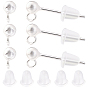 925 conclusions de boucles d'oreille en argent sterling, tiges de boucles d'oreilles avec tampon 925, Écrous d'oreille en plastique et chiffon à polir l'argent en suédine double face