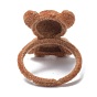 Bear Flocky Adjustable Ring for Teen Girl Women, Alloy Ring