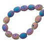 Electroplated Natural Druzy Geode Agate Bead Strands, Barrel