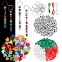 Набор для самостоятельного изготовления рождественских подарков, включая непрозрачные пластиковые шарики, непрозрачные и светящиеся акриловые бусины, железа отделились брелоки, вощеный шнур полиэстера