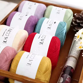 Silk Cotton Yarns, for Knitting Crochet Supplies