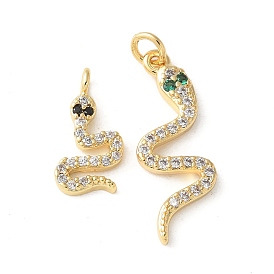 Латунные микропаве прозрачные подвески с фианитом, змеиные чары, с эмалью, без кадмия и без свинца, долговечный, стойки покрытие, с целью перехода в кольце