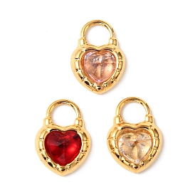 304 из нержавеющей стали с горный хрусталь подвески, сердце, золотые