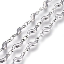304 Stainless Steel Link Chains, Soldered, Twisted