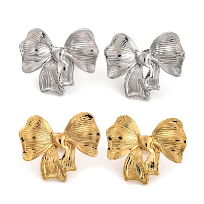 304 серьги-гвоздики из нержавеющей стали для женщин, бантом