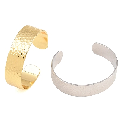 15.5mm Messing-Armreifen mit strukturierter Oberfläche und offenem Schaft für Damen, Gestell, langlebig überzogen, cadmiumfrei und bleifrei