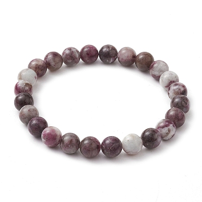 8круглые браслеты из натурального турмалина с цветком сливы, расшитые бисером, для женщин и мужчин